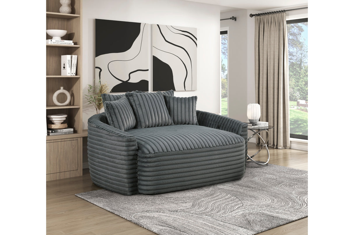 Tomball Dark Gray Oversized Chaise Lounge from Homelegance - Luna Furniture