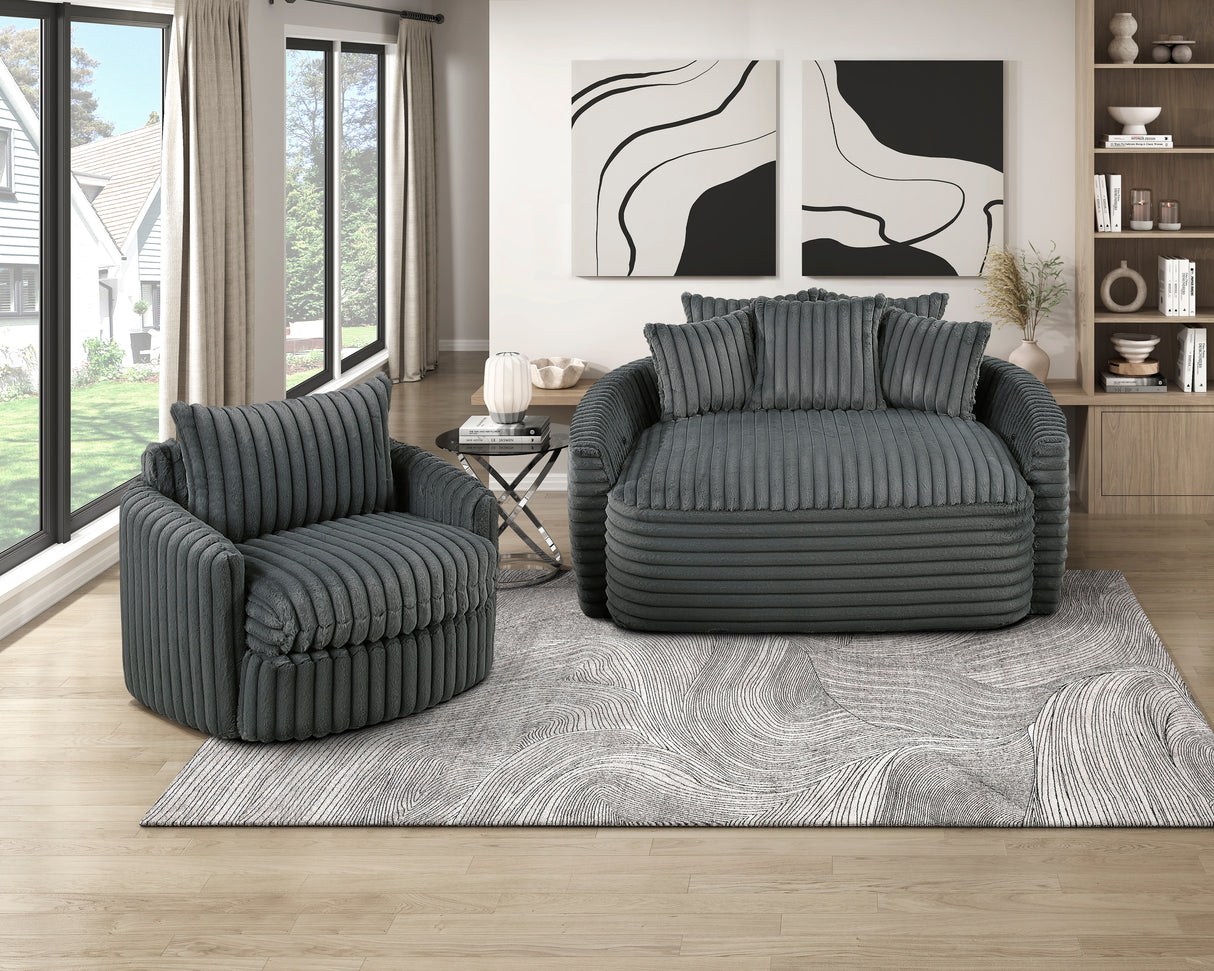 Tomball Dark Gray Oversized Chaise Lounge from Homelegance - Luna Furniture