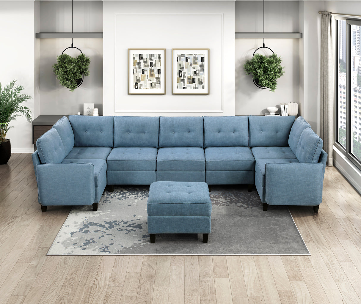 9557BUE-C1A Chair with One Arm and Storage from Homelegance - Luna Furniture