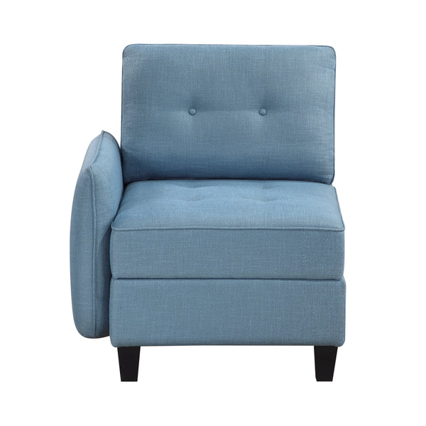 Garren Blue Chair with One Arm and Storage