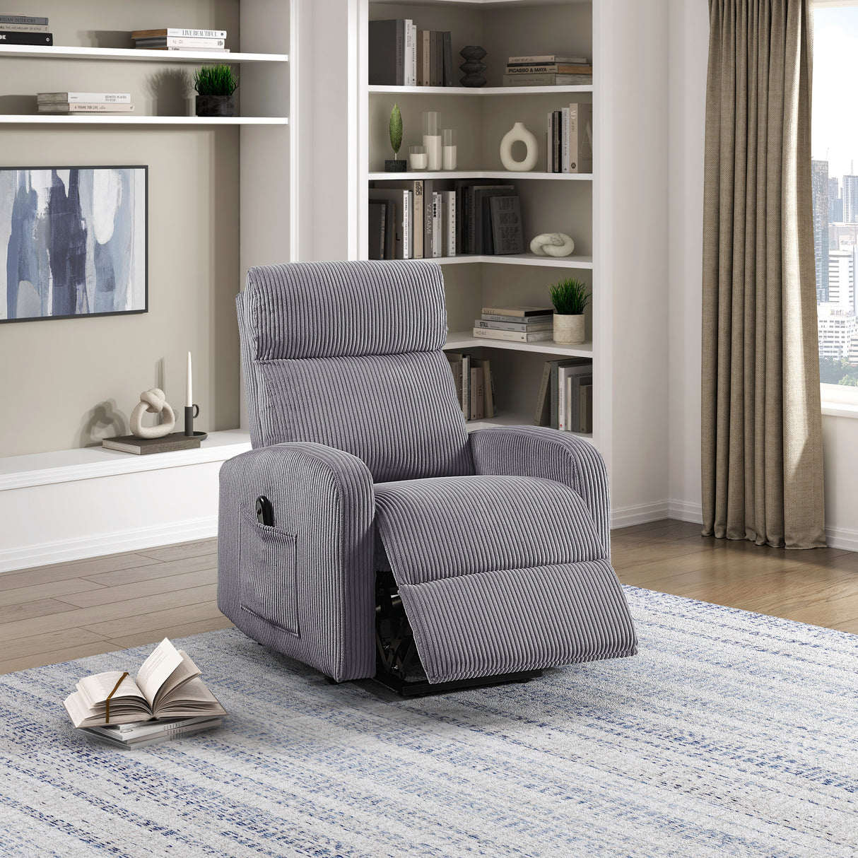 Parsons Dark Gray Power Lift Chair from Homelegance - Luna Furniture