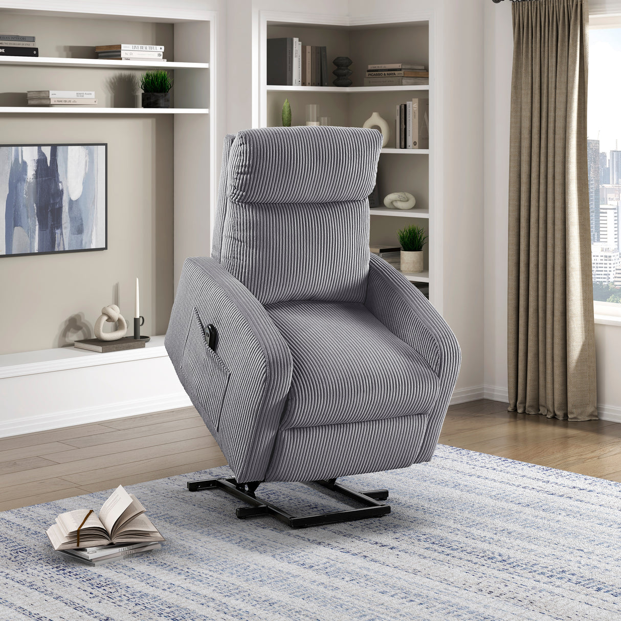 Parsons Dark Gray Power Lift Chair from Homelegance - Luna Furniture