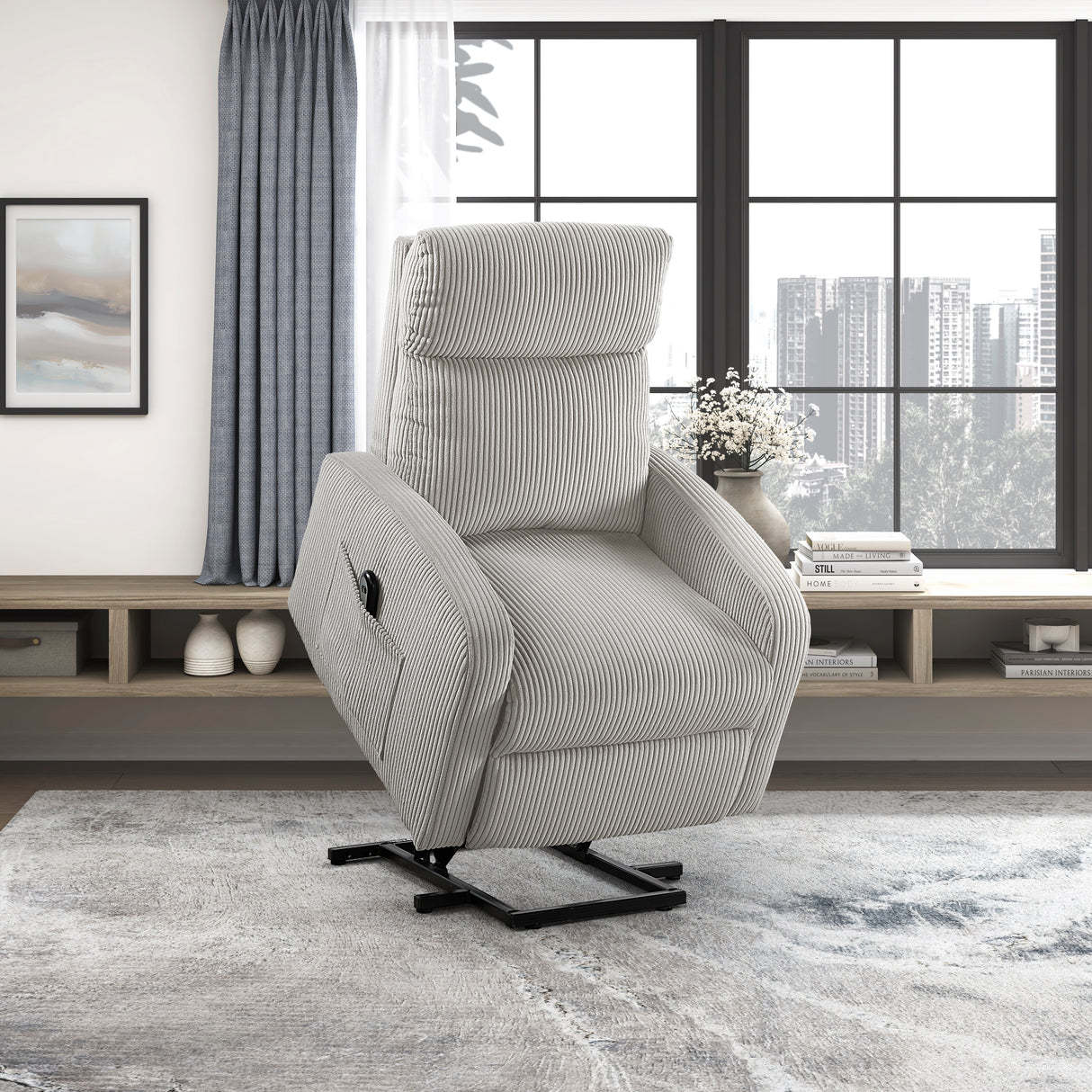 Parsons Gray Power Lift Chair from Homelegance - Luna Furniture