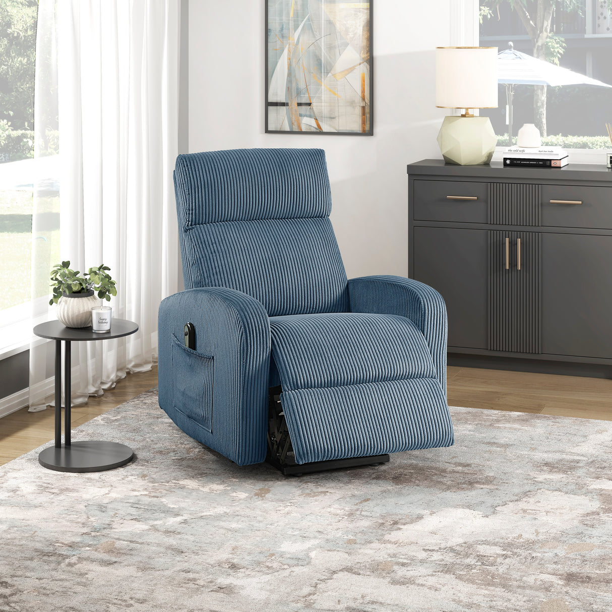 Parsons Midnight Blue Power Lift Chair from Homelegance - Luna Furniture