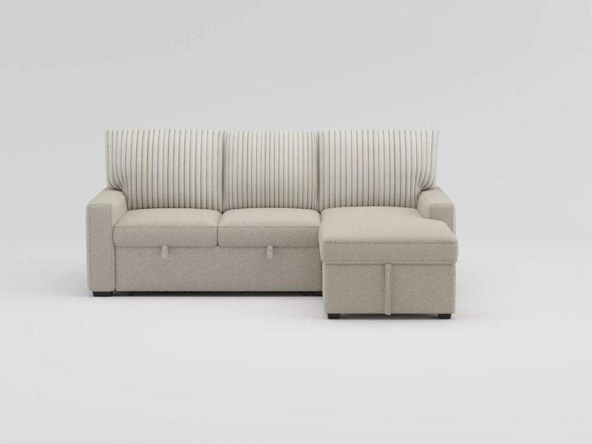 Gallatin Beige 2-Piece Sectional with Left Chaise, Pull-out Bed and Hidden Storage from Homelegance - Luna Furniture