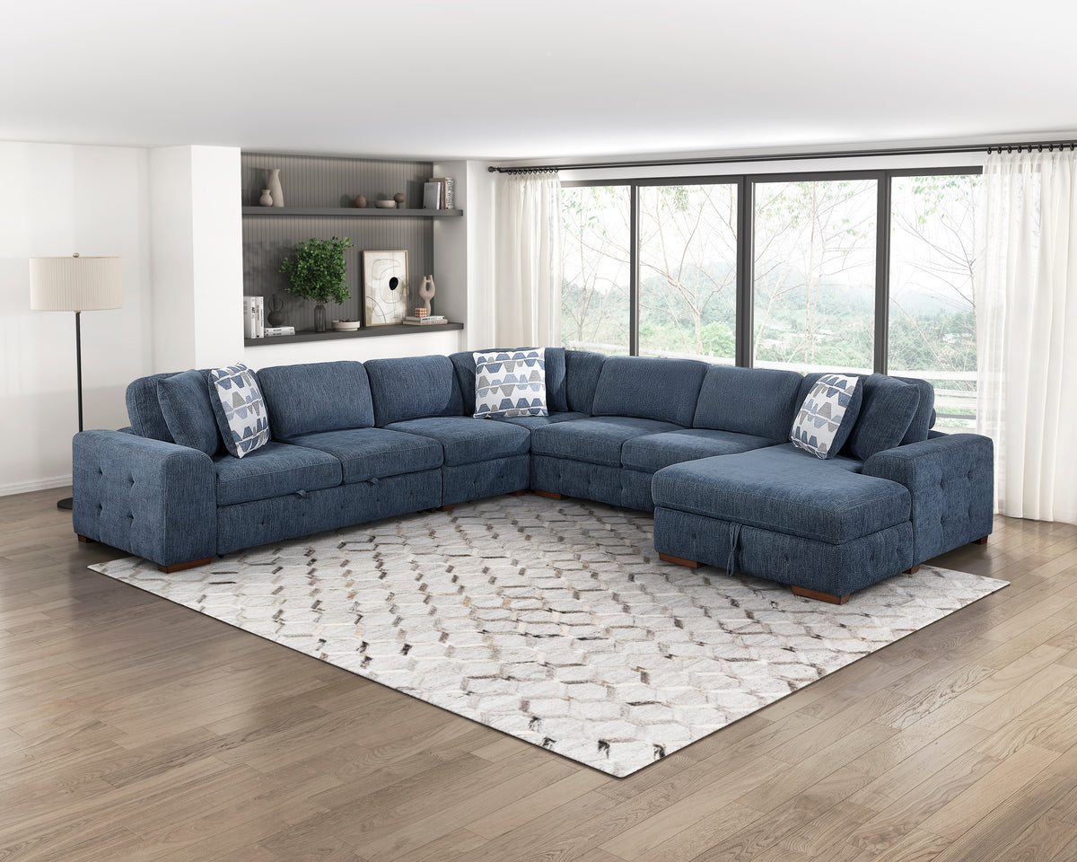 Raife Blue Armless Chair