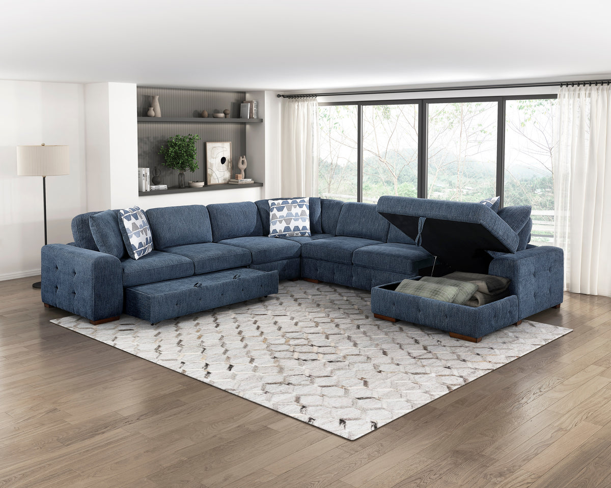 Raife Blue Armless Chair
