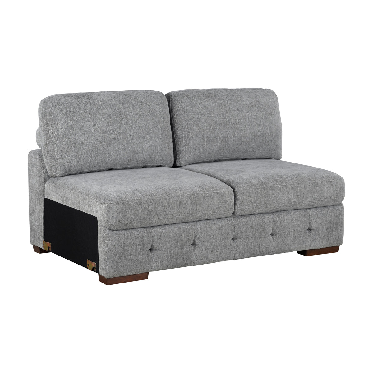 Raife Gray 5-Piece Right Chaise Sectional with Ottoman