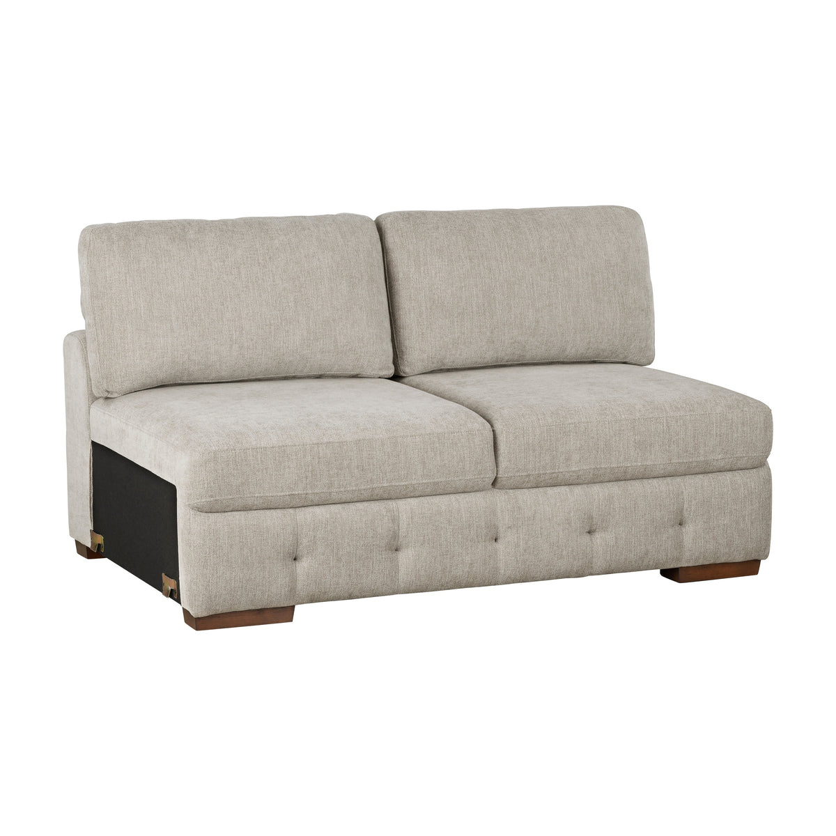 Raife Taupe 5-Piece Right Chaise Sectional with Ottoman