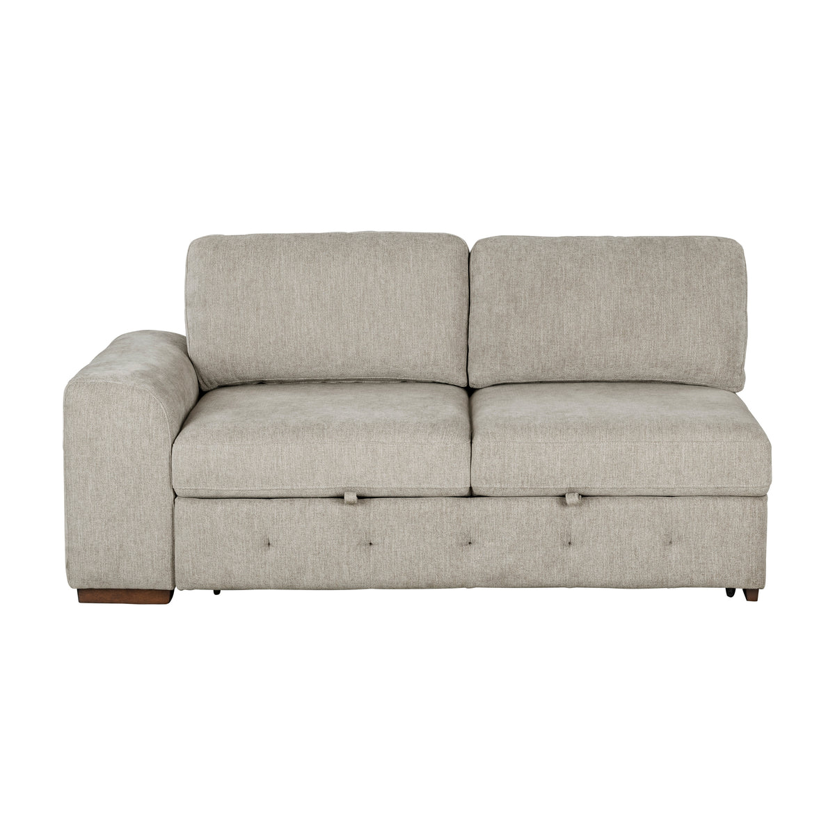 Raife Taupe 5-Piece Right Chaise Sectional with Ottoman