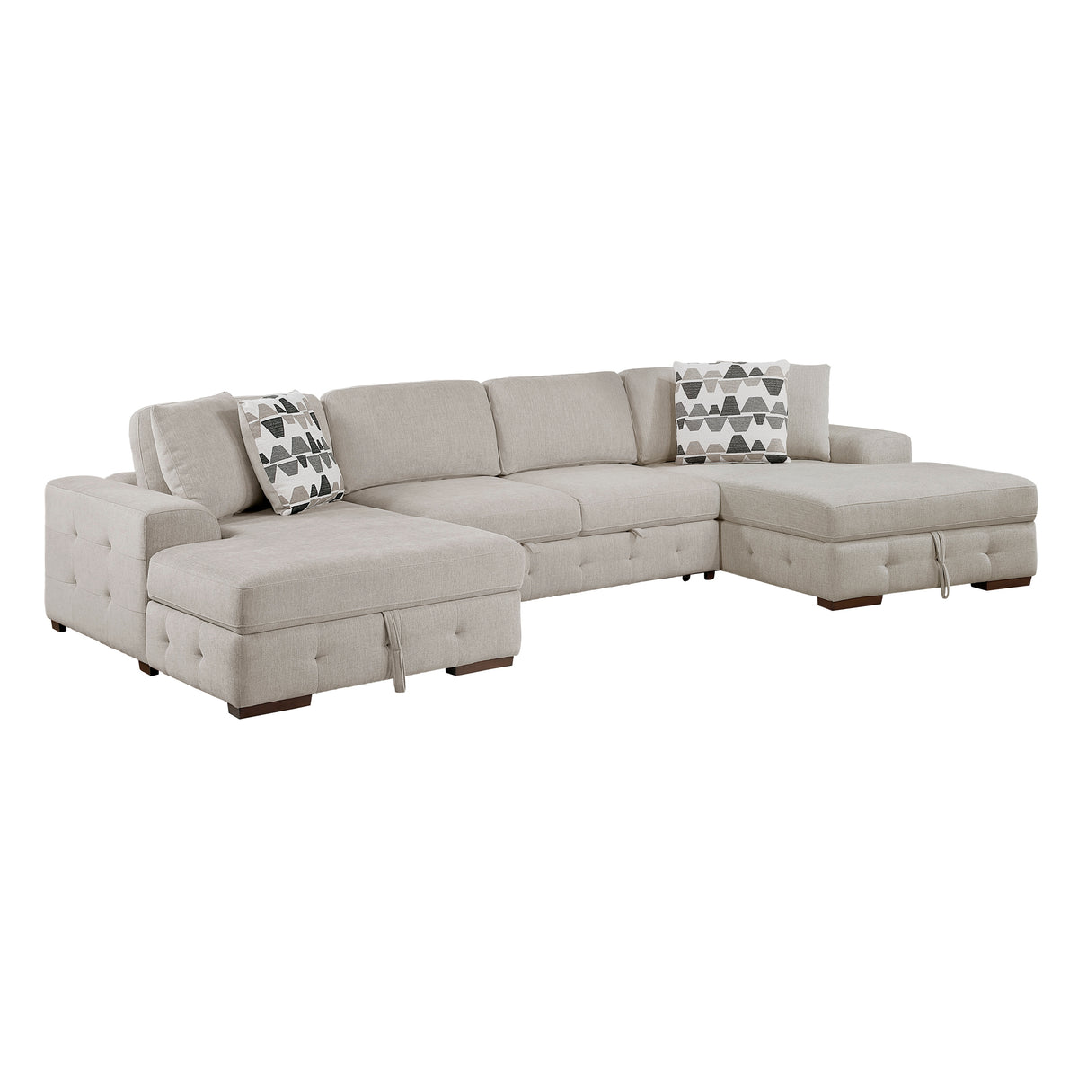 9624TP*3LCRC (3)3-Piece Sectional with Left and Right Chaise from Homelegance - Luna Furniture