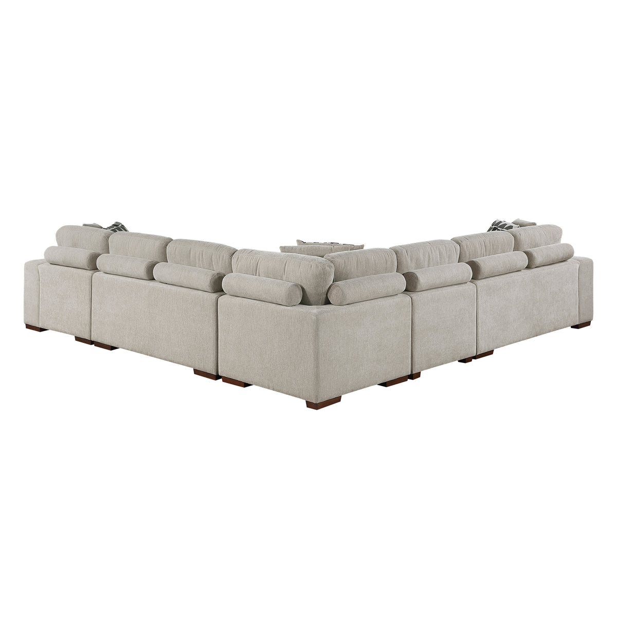 Raife Taupe 5-Piece Right Chaise Sectional with Ottoman