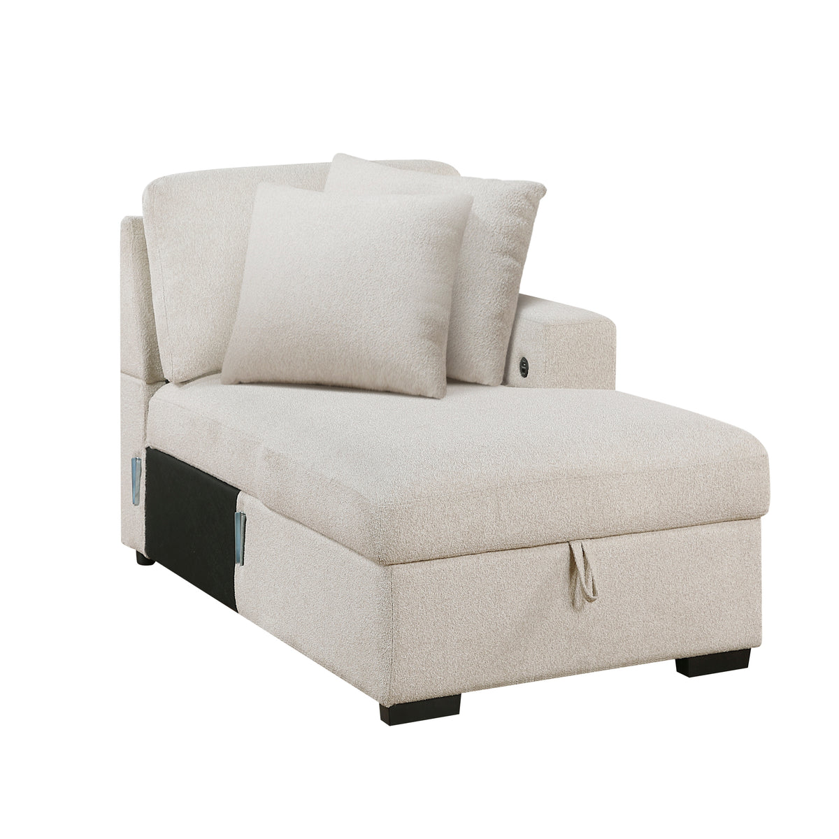 9630BE*22LRC (2)Sectional with Right Chaise, Pull-out Bed and Hidden Storage, Charging Ports from Homelegance - Luna Furniture