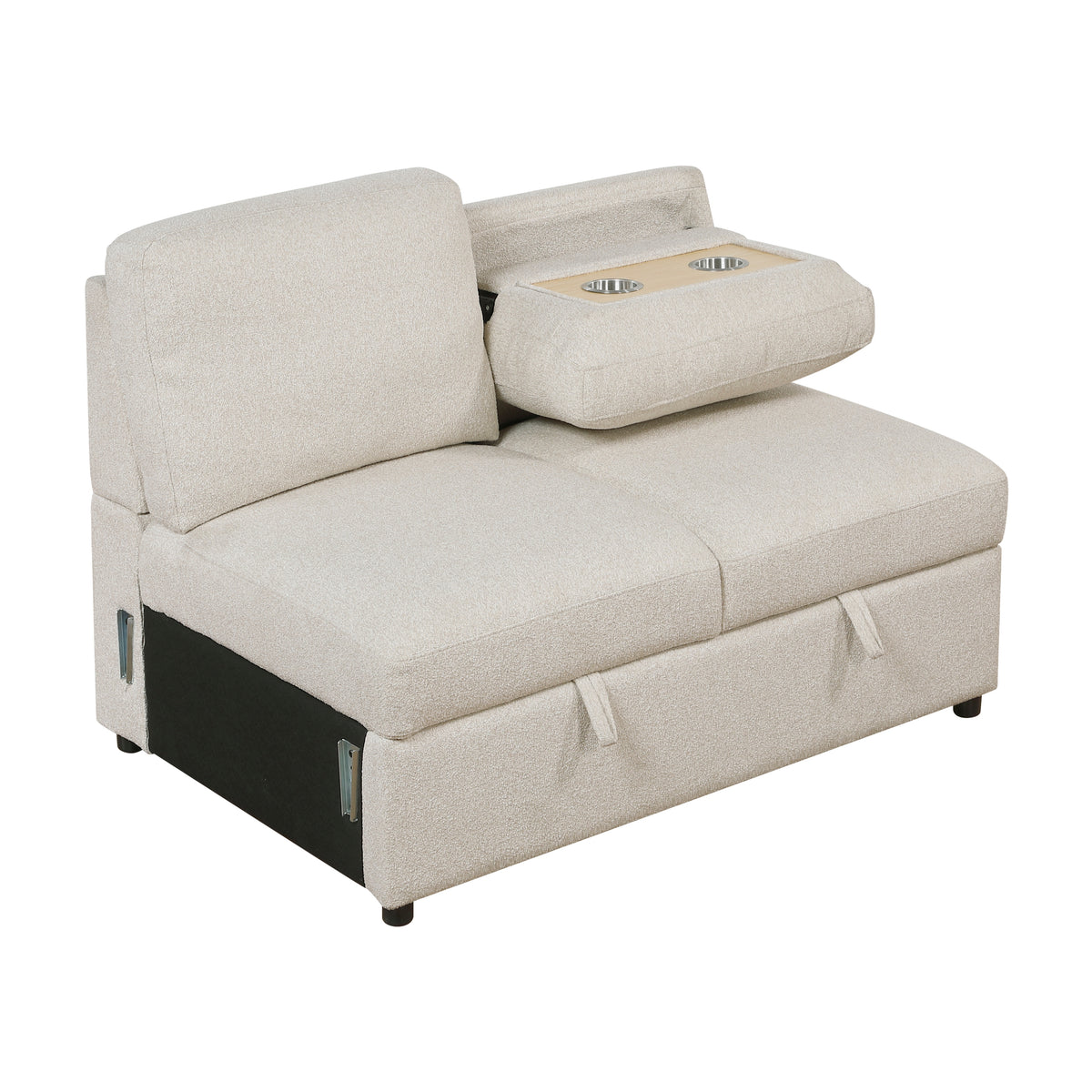 9630BE*32LRC (3)Sectional with Right Chaise, Pull-out Bed and Hidden Storages, Charging Ports from Homelegance - Luna Furniture