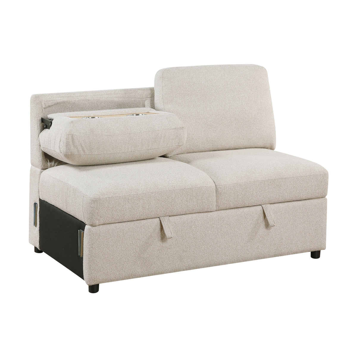 9630BE*3LC2R (3)Sectional with Left Chaise, Pull-out Bed and Hidden Storages, Charging Ports from Homelegance - Luna Furniture