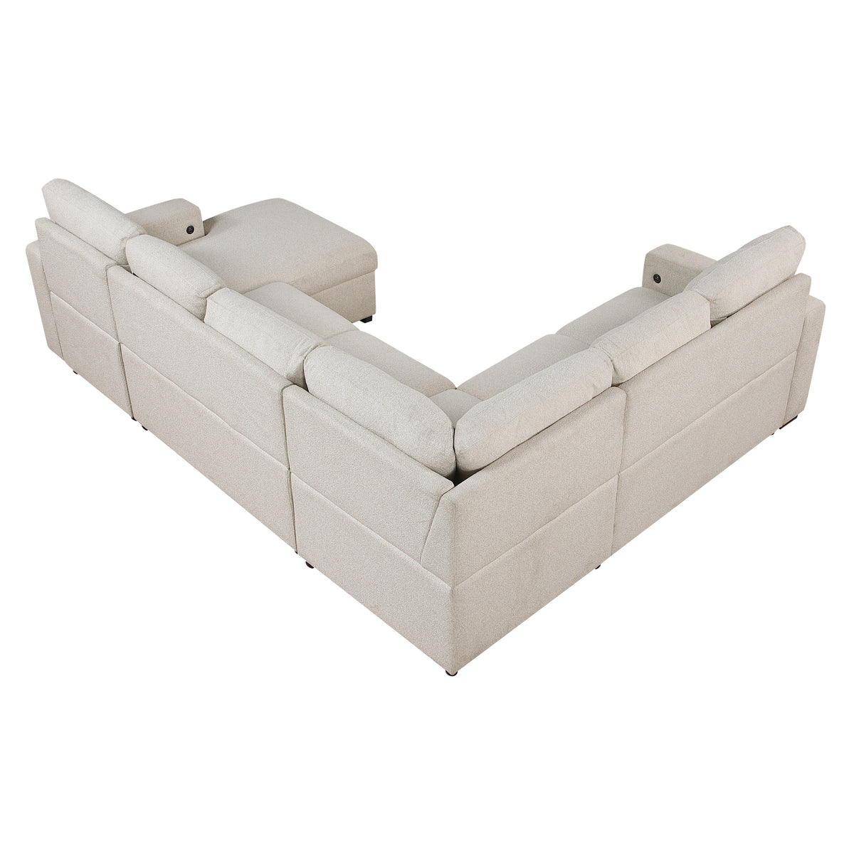 9630BE*42LRC (4)Sectional with Right Chaise, Pull-out Bed and Hidden Storages, Charging Ports from Homelegance - Luna Furniture