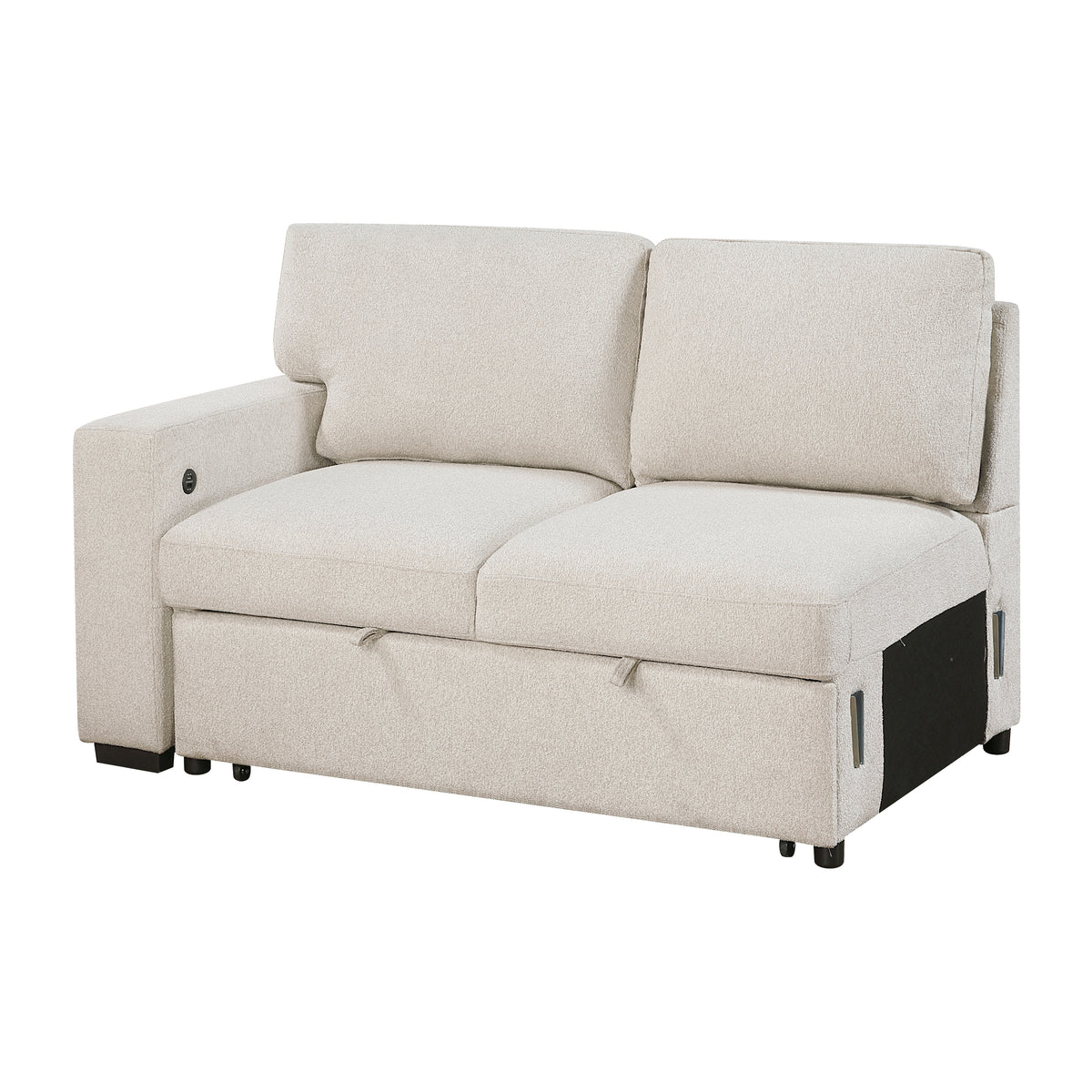 9630BE*42LRC (4)Sectional with Right Chaise, Pull-out Bed and Hidden Storages, Charging Ports from Homelegance - Luna Furniture