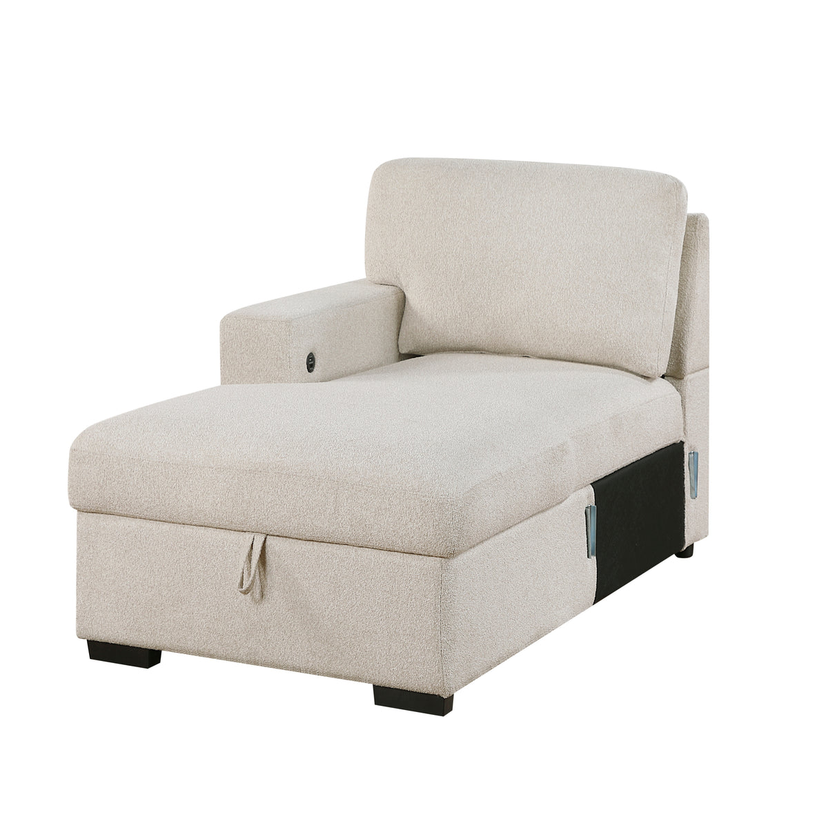 9630BE*4LC2R (4)Sectional with Left Chaise, Pull-out Bed and Hidden Storages, Charging Ports from Homelegance - Luna Furniture