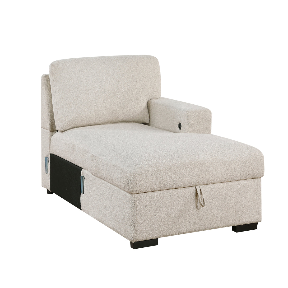 8 Right Side Chaise with Hidden Storage, 2-Seater's Backs and 2 Pillows, Charging Ports from Homelegance - Luna Furniture