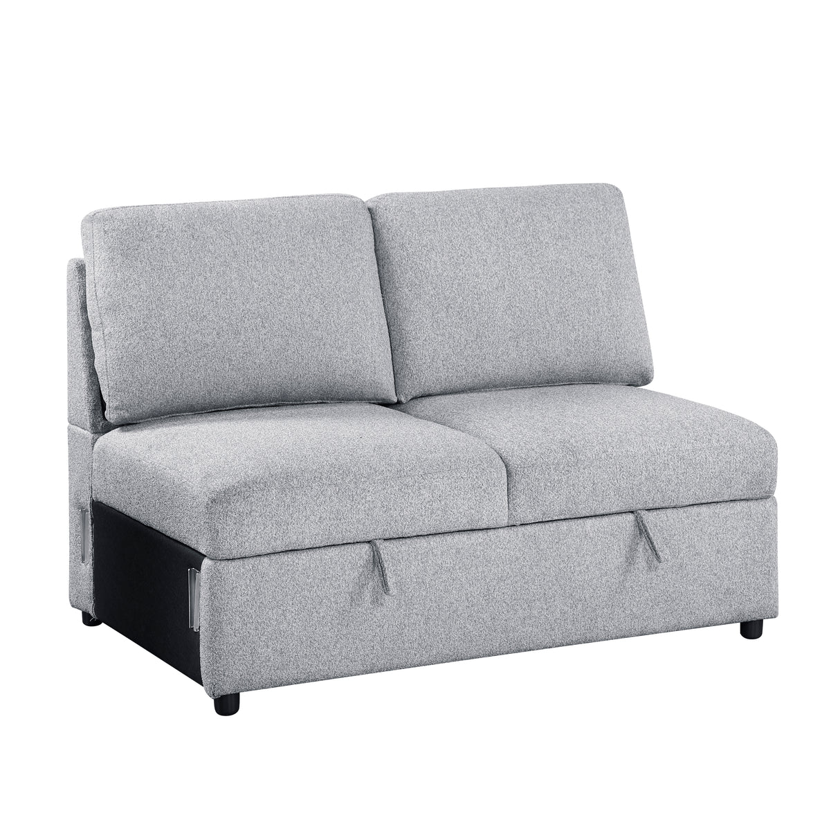 Pompano Gray 2-Piece Armless Seating Set with Hidden Storage from Homelegance - Luna Furniture
