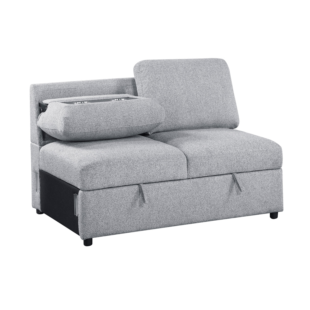 Pompano Gray 2-Piece Armless Seating Set with Hidden Storage from Homelegance - Luna Furniture