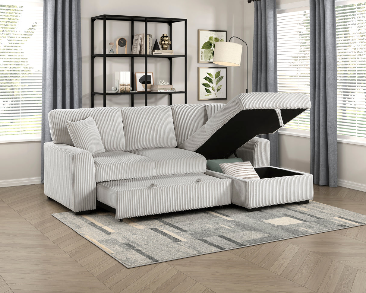 Marsh Gray 2-Piece Sectional with Right Chaise from Homelegance - Luna Furniture