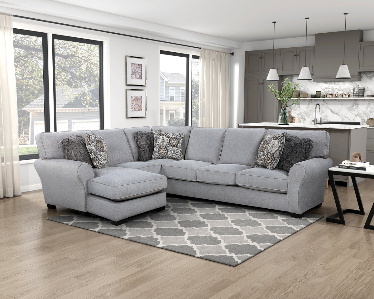 Kieran Gray 2-Piece Reversible Sectional from Homelegance - Luna Furniture
