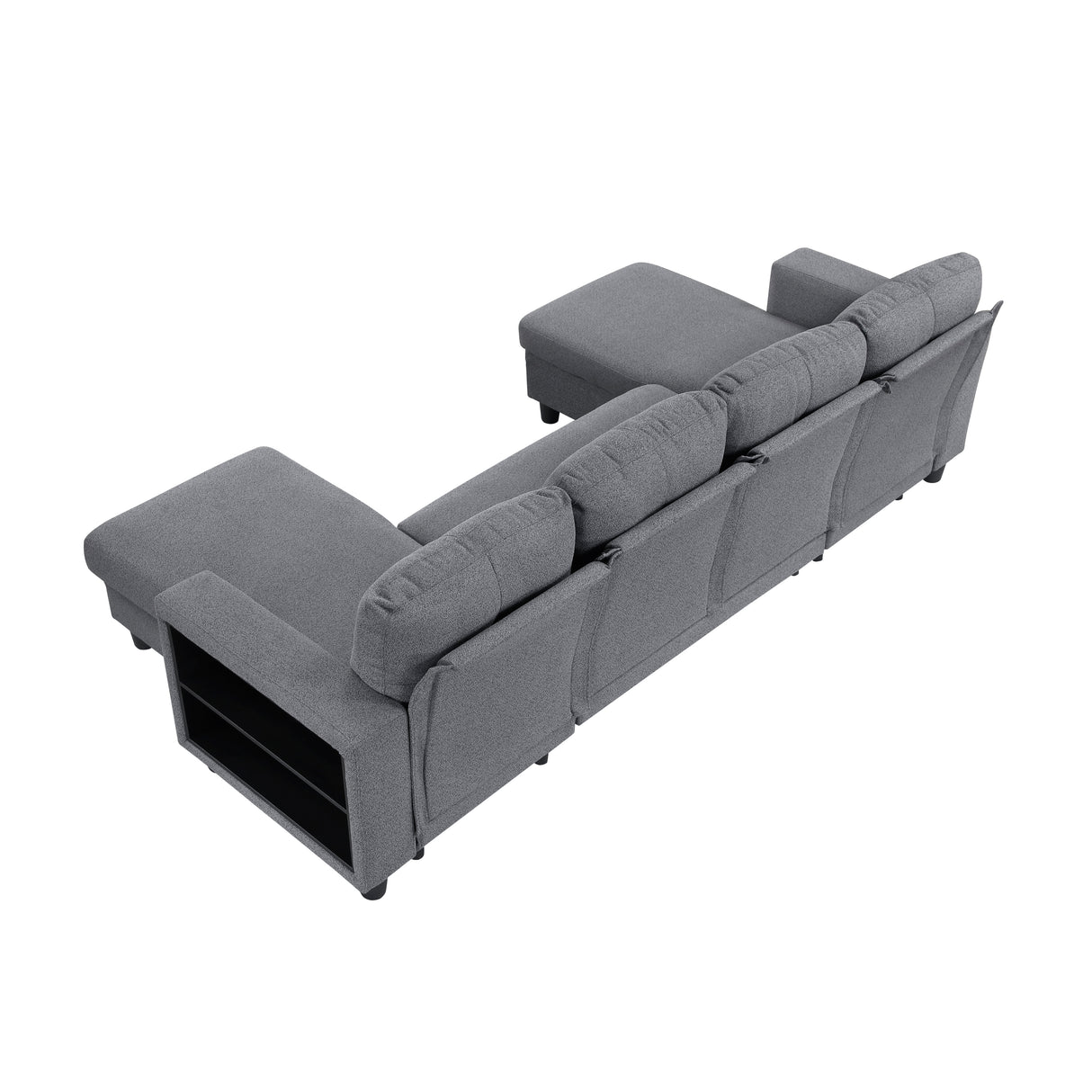 Desmond Gray 2-Piece Armless Sleeper Section with Charging Ports from Homelegance - Luna Furniture