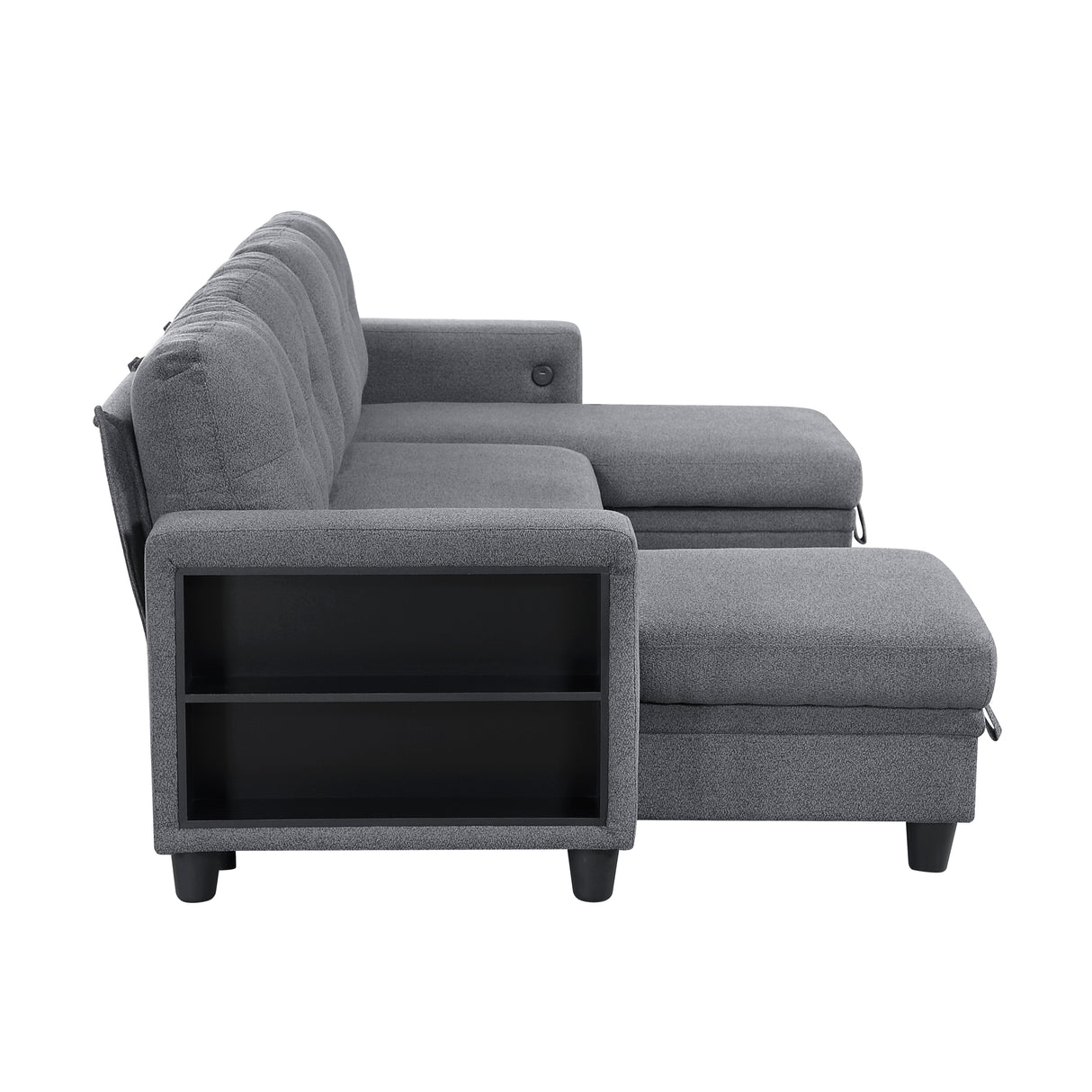 Desmond Gray 2-Piece Armless Sleeper Section with Charging Ports from Homelegance - Luna Furniture