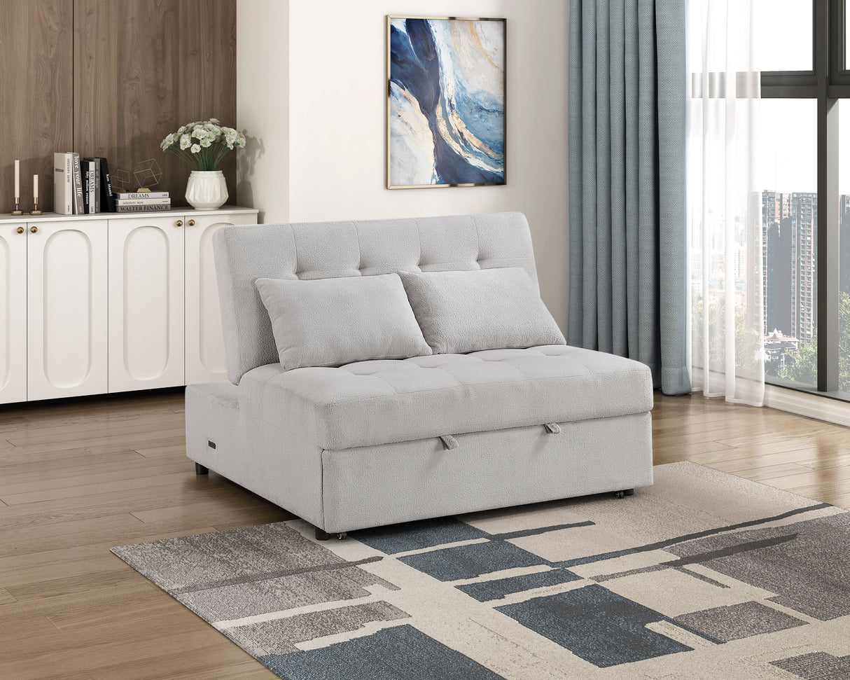 Desmond Gray 2-Piece Armless Sleeper Section with Charging Ports from Homelegance - Luna Furniture
