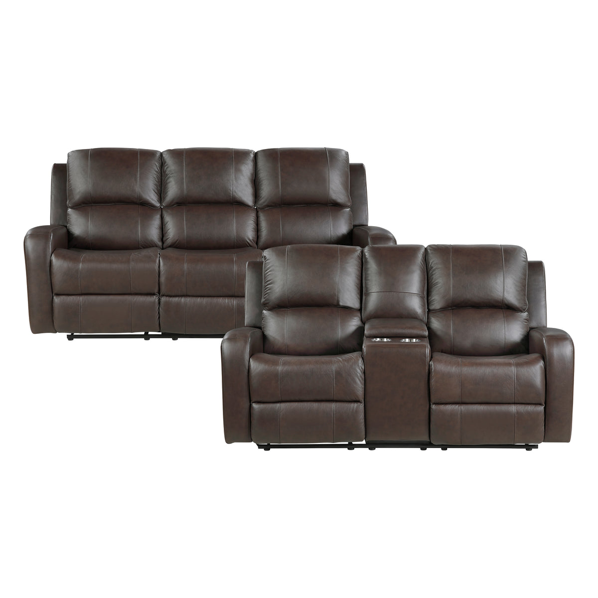 9735BRW*2 2pc Set: Sofa, Love from Homelegance - Luna Furniture