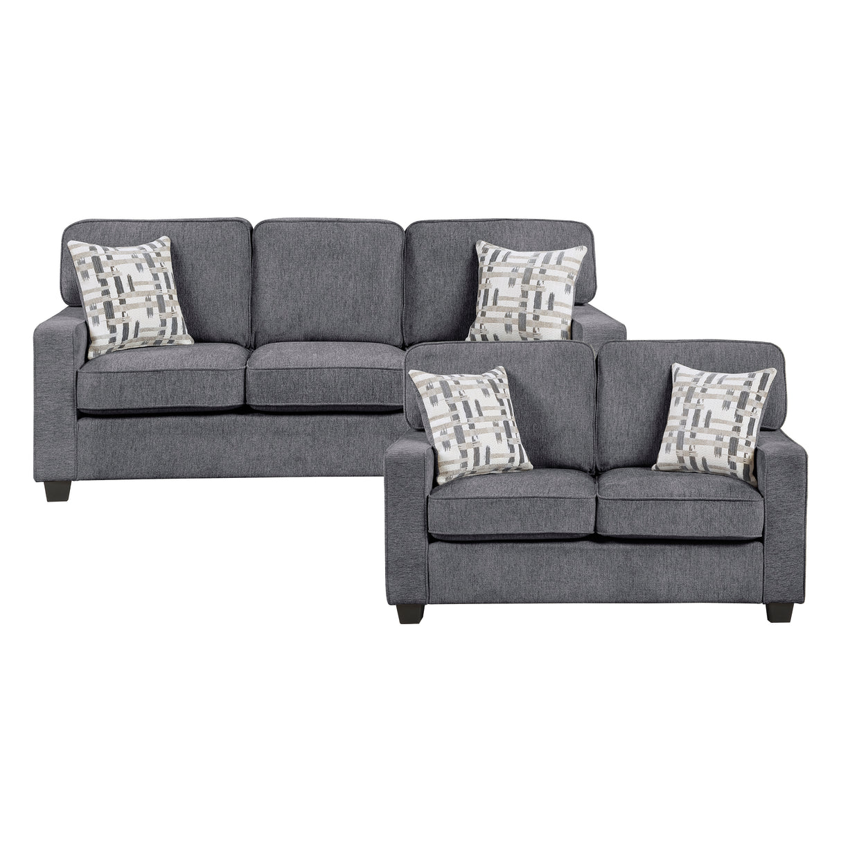 Frances Dark Gray 2-Piece Living Room Set from Homelegance - Luna Furniture