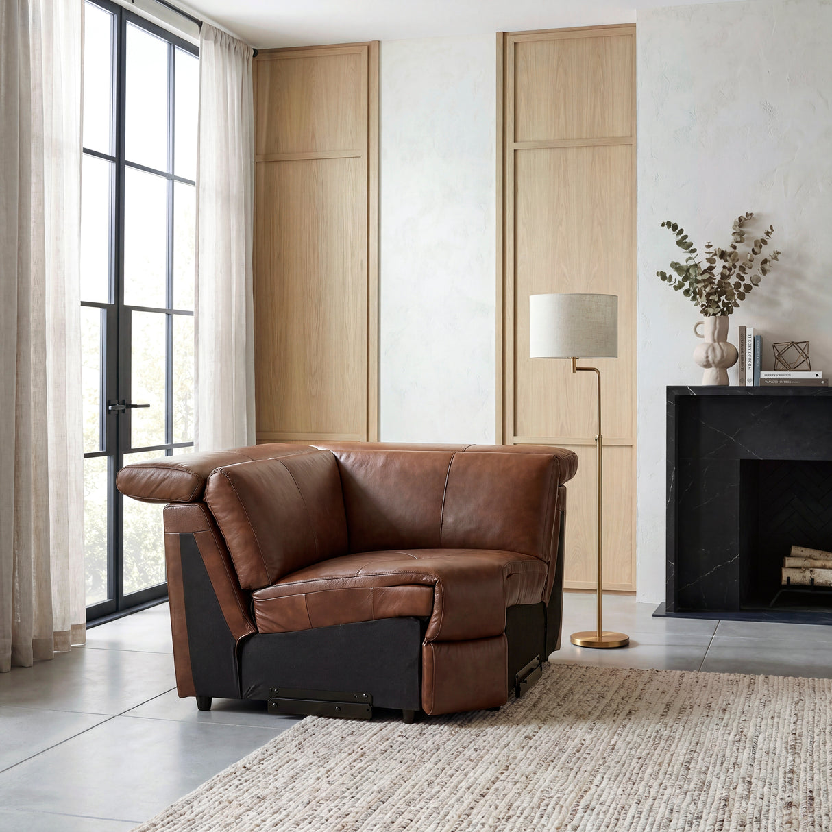 9790BRW-CR (4/6)Corner Seat from Homelegance - Luna Furniture