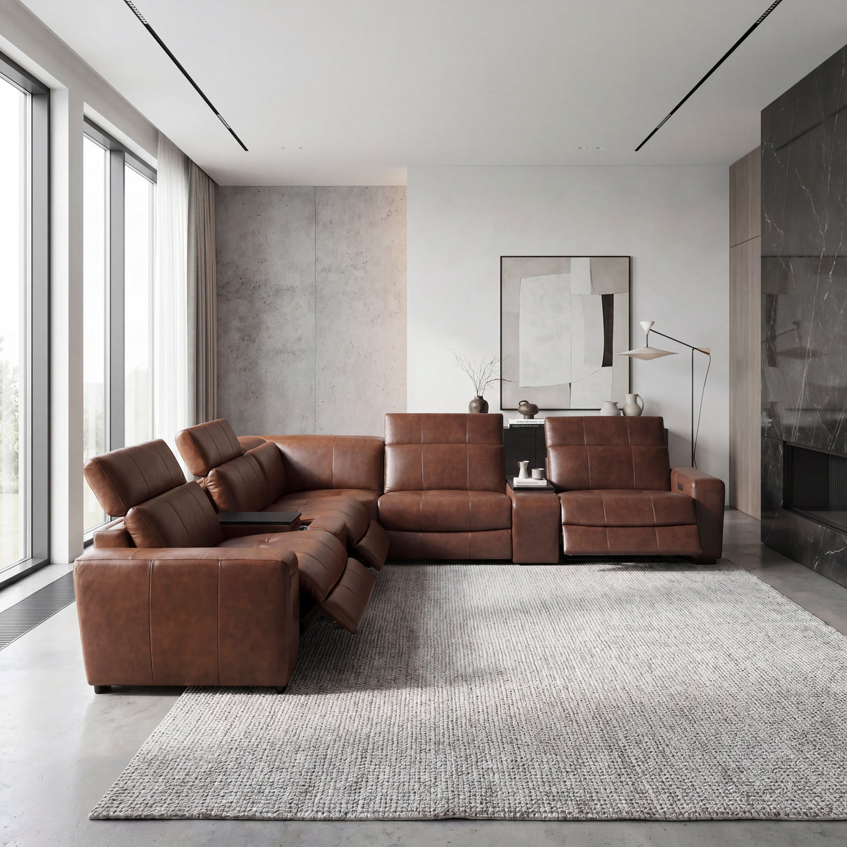 9790BRW-ARPWH (3/6)Power Armless Reclining Chair with Power Headrest from Homelegance - Luna Furniture