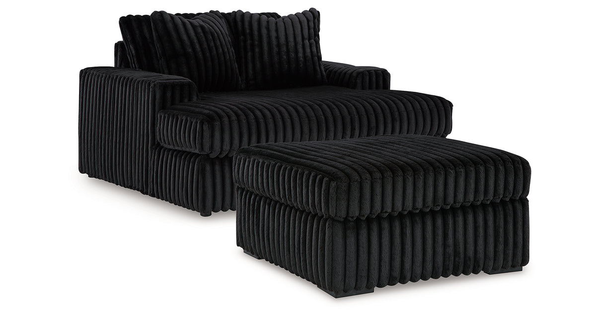Midnight-Madness Oversized Chaise and Oversized Accent Ottoman from Ashley Furniture - Luna Furniture