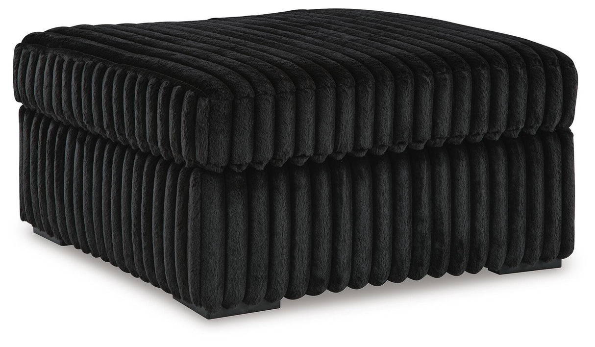 Midnight-Madness 3-Piece Sectional with Ottoman in Onyx from Ashley Furniture - Luna Furniture