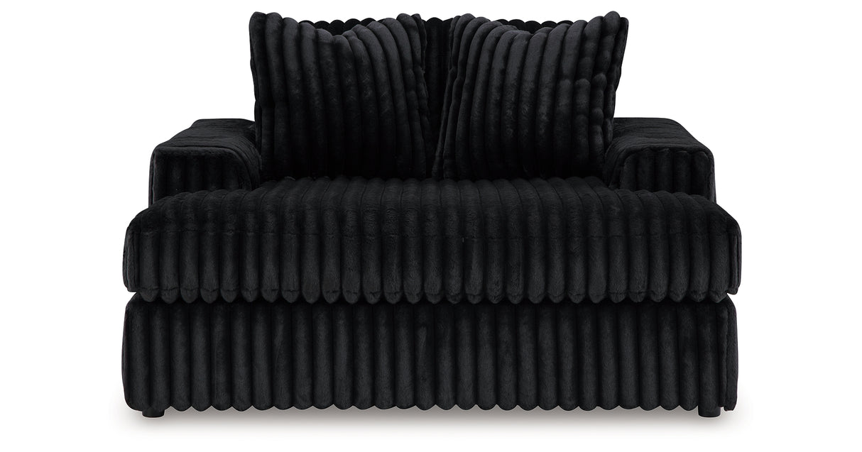 Midnight-Madness Onyx 2-Piece Sectional and Oversized Chaise from Ashley Furniture - Luna Furniture