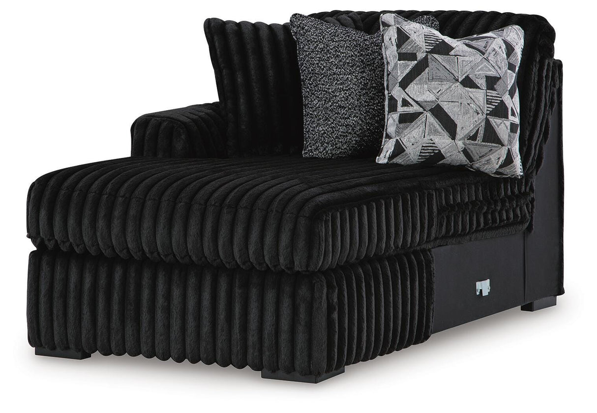 Midnight-Madness Onyx 2-Piece Sectional and Ottoman