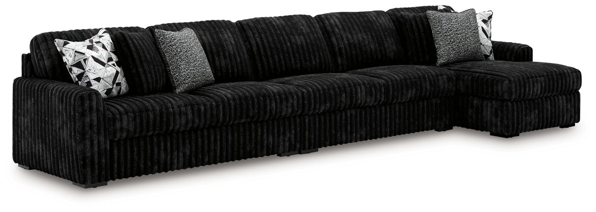 Midnight-Madness Onyx 3-Piece Sectional with Chaise from Ashley - Luna Furniture