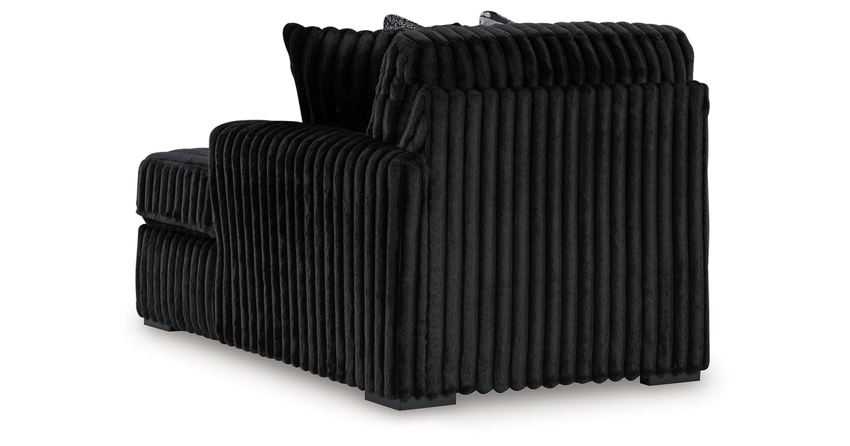 Midnight-Madness Onyx RAF Chase Sectional and Ottoman from Ashley Furniture - Luna Furniture