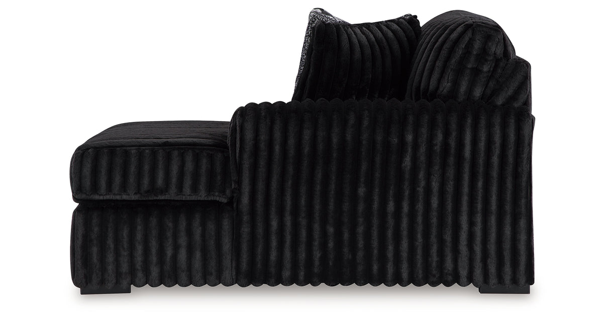 Midnight-Madness Onyx RAF Chase Sectional and Ottoman from Ashley Furniture - Luna Furniture