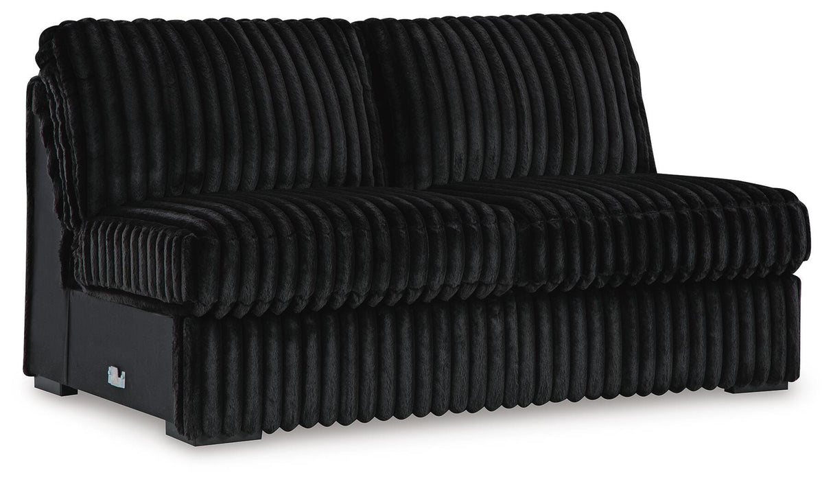 Midnight-Madness 3-Piece Sectional with Ottoman in Onyx from Ashley Furniture - Luna Furniture