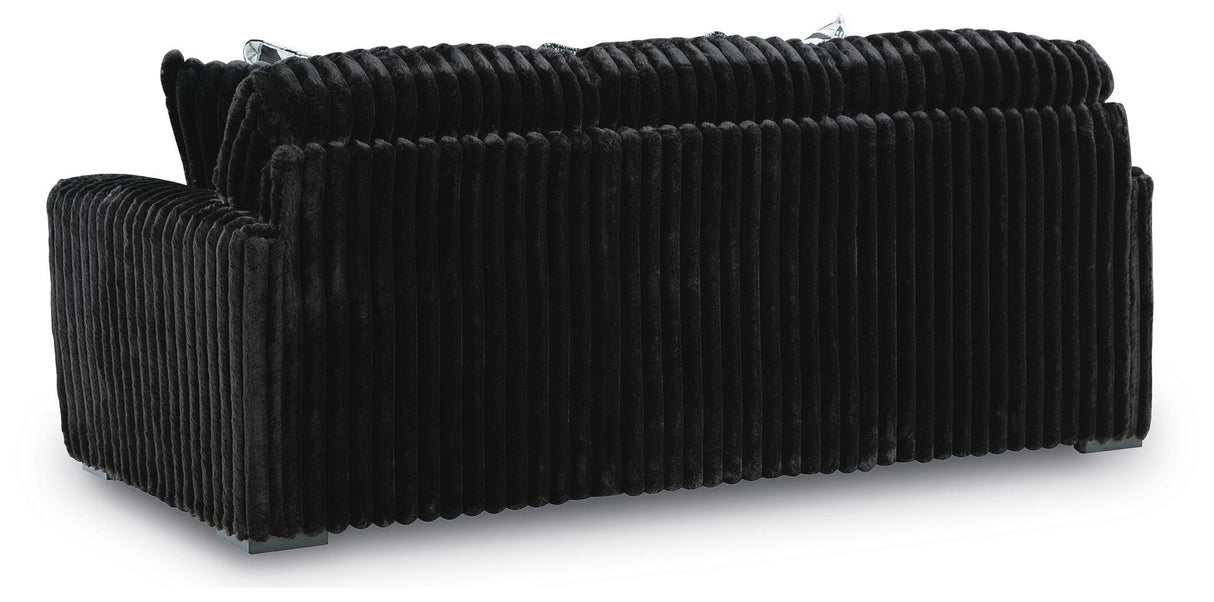 Midnight-Madness Onyx Sofa and Oversized Ottoman from Ashley - Luna Furniture