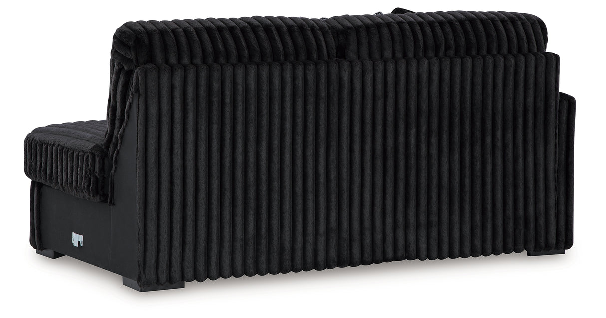 Midnight-Madness Onyx RAF Chase Sectional and Ottoman from Ashley Furniture - Luna Furniture