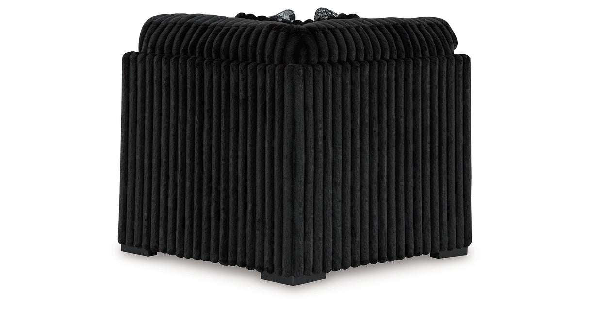 Midnight-Madness 4-Piece Sectional with Ottoman in Onyx from Ashley - Luna Furniture