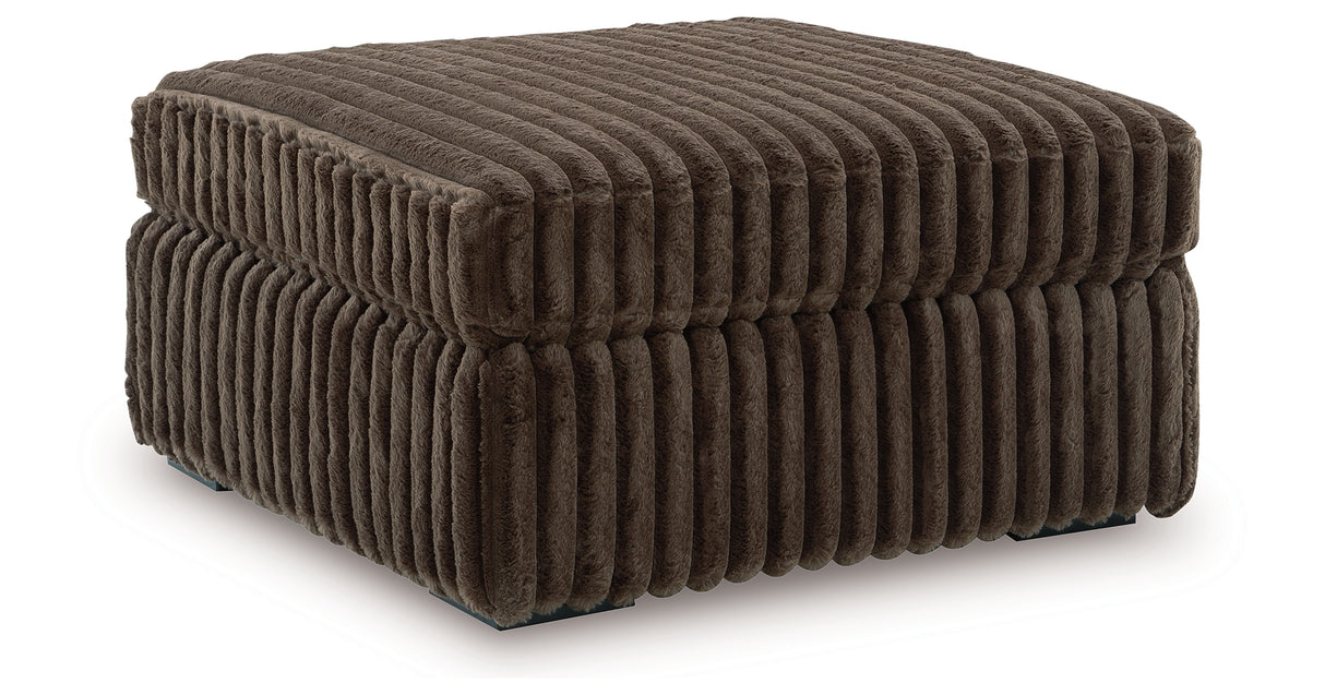 Midnight Madness Chocolate 2-Piece Sectional and Ottoman from Ashley Furniture - Luna Furniture
