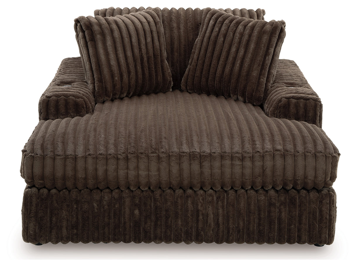 Midnight-Madness Chocolate Oversized Chaise from Ashley - Luna Furniture