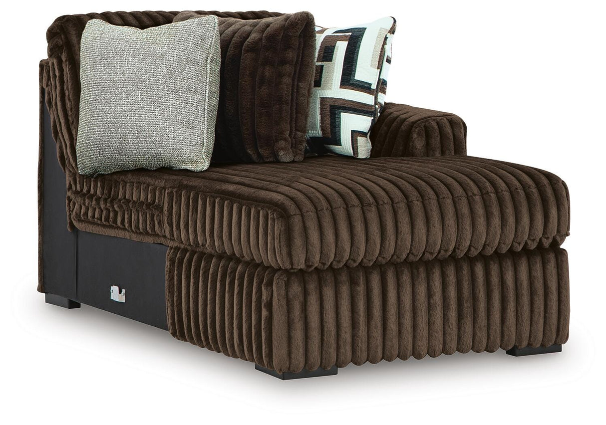 Midnight Madness Chocolate 2-Piece Sectional and Ottoman from Ashley Furniture - Luna Furniture