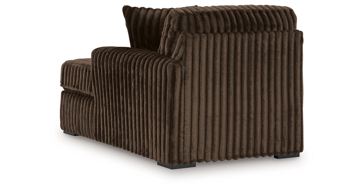 Midnight-Madness Dark Brown 4-Piece Sectional with Chaise, Oversized Chair and Ottoman from Ashley Furniture - Luna Furniture