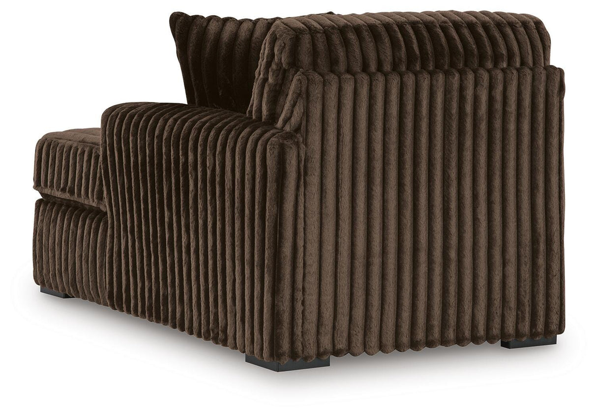 Midnight Madness Chocolate 2-Piece Sectional and Ottoman from Ashley Furniture - Luna Furniture
